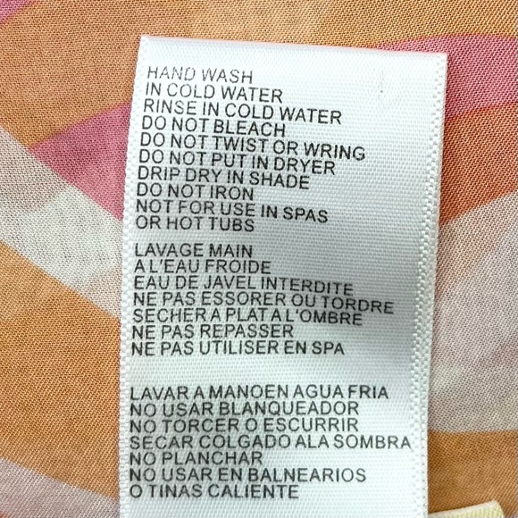 Michael Kors 100%Silk Pink & Orange Swim Coverup - Picture 5 of 6